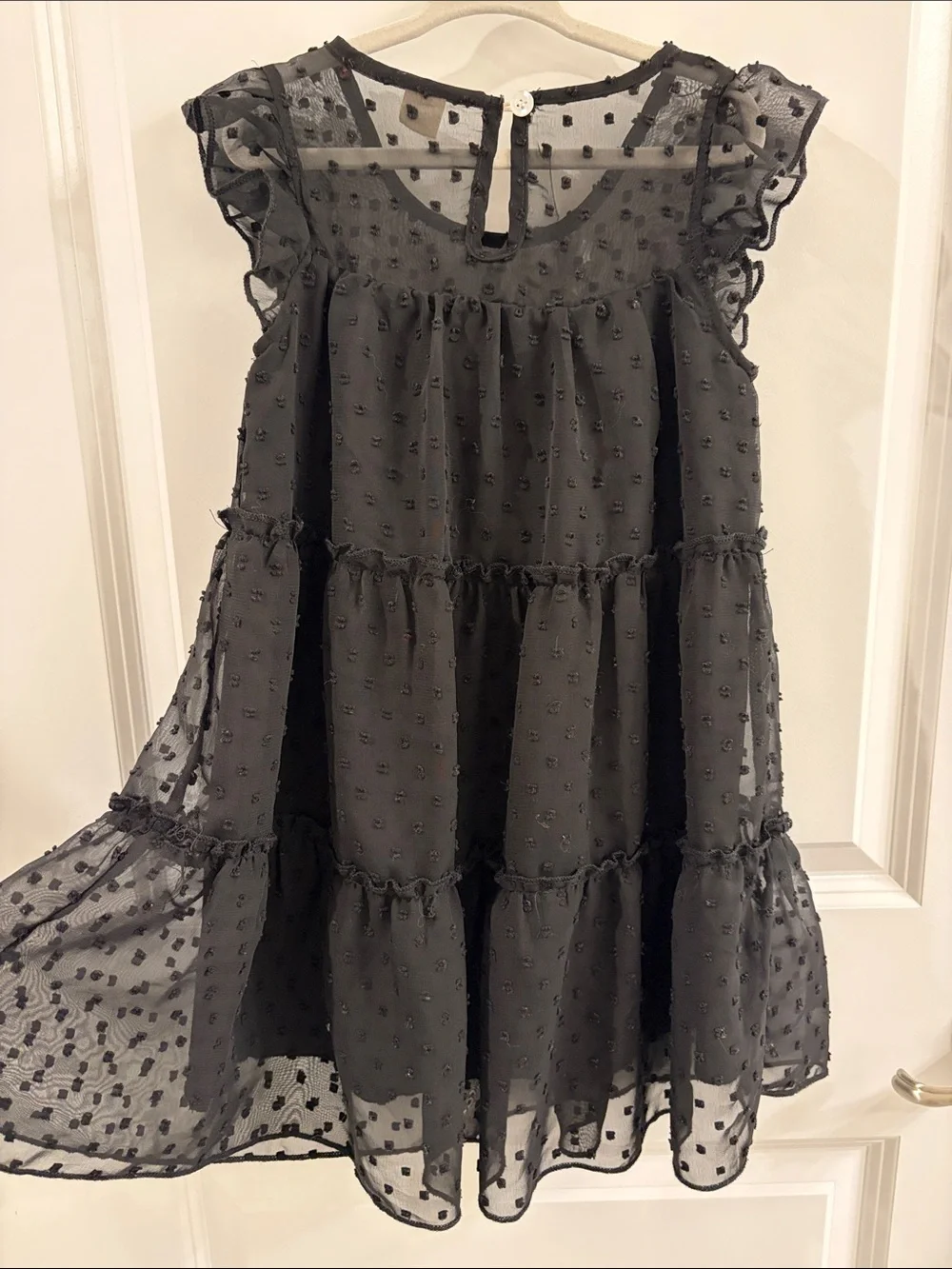 Amazon Black Tiered Swiss Dot Girls' Formal Dress